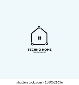 Techno Home logo template, vector illustration - Vector