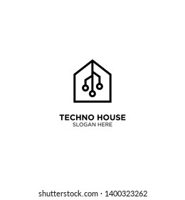 Techno House Logo Design Vector