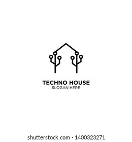 Techno House Logo Design Vector