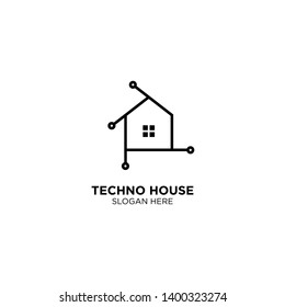 Techno House Logo Design Vector