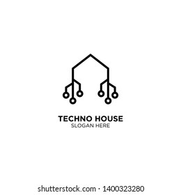 Techno House Logo Design Vector