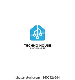 Techno House Logo Design Vector