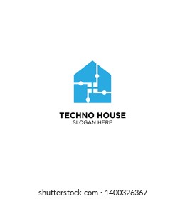 Techno House Logo Design Vector