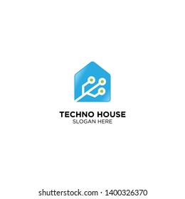 Techno House Logo Design Vector