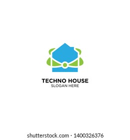 Techno House Logo Design Vector