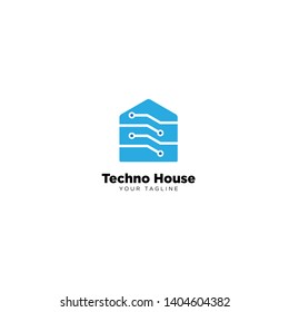 Techno House Logo Design Vector