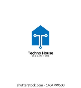 Techno House Logo Design Vector