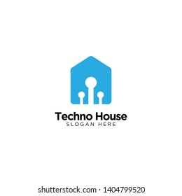 Techno House Logo Design Vector