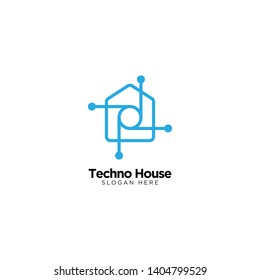Techno House Logo Design Vector