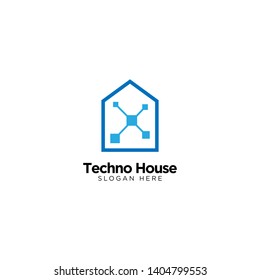 Techno House Logo Design Vector