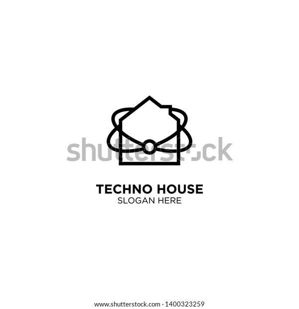 Techno House Logo Design Vector Stock Vektorgrafik Lizenzfrei 1400323259