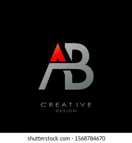 Techno Initial Letter A,B, AB, BA  logo.  Creative design concept fire shape with letter logo for initial, business identity.