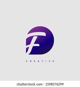 Techno Initial Letter F logo icon. Vector design concept pental shapes with letter logo icon