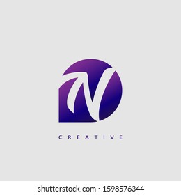 Techno Initial Letter N logo icon. Vector design concept pental shapes with letter logo icon