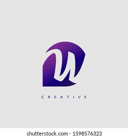 Techno Initial Letter W logo icon. Vector design concept pental shapes with letter logo icon