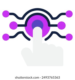 Techno Interface technology business icon illustration