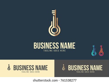 Techno Key Logo Template Design Vector