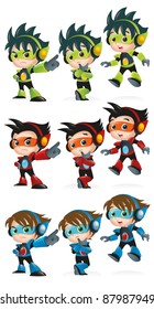 Techno Kid Mascot Set 2