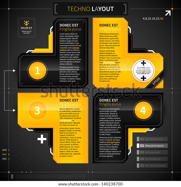 Techno Layout 4 Options Stock Vector (Royalty Free) 140238700 ...