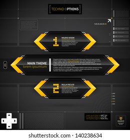 Techno Layout With Main Theme Banner And Two Options. EPS10.