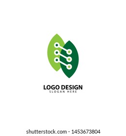 Techno Leaf Logo Design Template