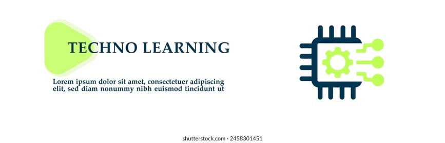 Techno learning icon on vector illustration concept. For background presentation, infographics, promotion or web banner graphics. 
