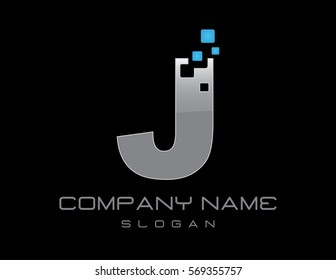 Techno letter J logo