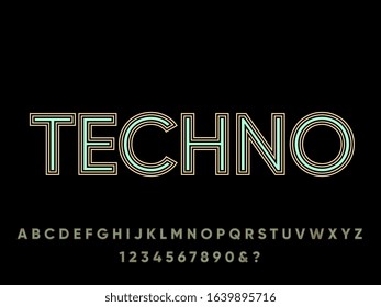 Techno line minimalist color text effect