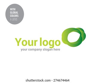 Techno logo with gradients. Vector illustration Eps10 file. Global colors&layers.