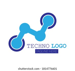 Techno logo. High-tech and innovative business. Simple vector illustration isolated on a white background