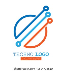 Logo de Techno. Negocios innovadores y de alta tecnología. Ilustración vectorial simple aislada en un fondo blanco