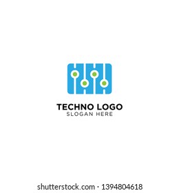 Techno logo template, vector illustration - Vector