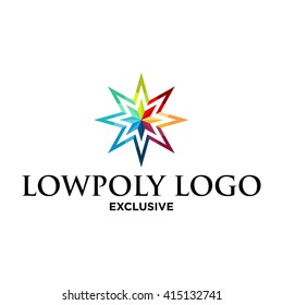 Techno Low poly Logo Template
