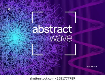 Techno Magazine. Violet Dance Event. Party Poster. Night Club Trance Template. Soundwave Beat Illustration. Festival Vector. Green Sound Banner. Blue Techno Magazine