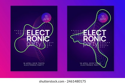 Revista Techno. Afiche De Dj Violeta. Electro Vector. Evento de música rosa. Ilustración de Radio Electrónica. Diseño Edm. Elemento de festival de discoteca. Green Techno Magazine
