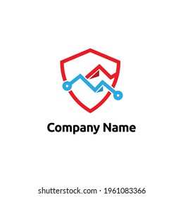 Techno mountain guard logo vector concept, icon, element, and template for business
