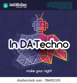 Techno music cover, poster