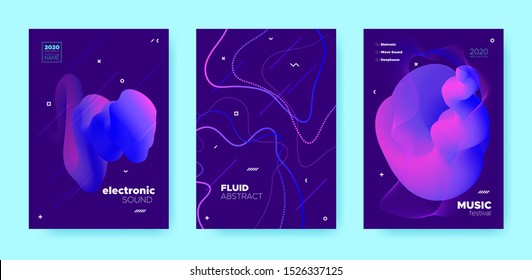 Techno Music Poster. Wave Gradient Shapes. Disco Club Festival. Blue Fluid Shape. Neon Electro Music Poster. Purple Abstract Gradient Shape. Night 3d Banner. Dj Party. Trance Music Poster.