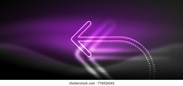Fondo de flecha tecno neón brillante. Plantilla abstracta de tecnología moderna de alta tecnología para vectores