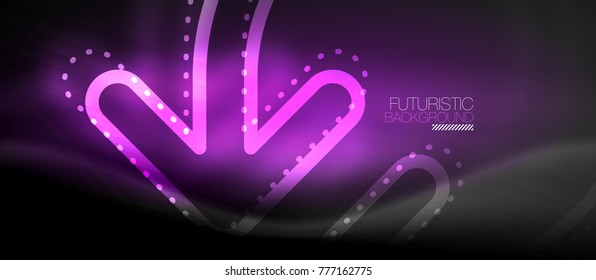 Techno neon glowing arrow background. Vector modern hi-tech tehnology abstract template