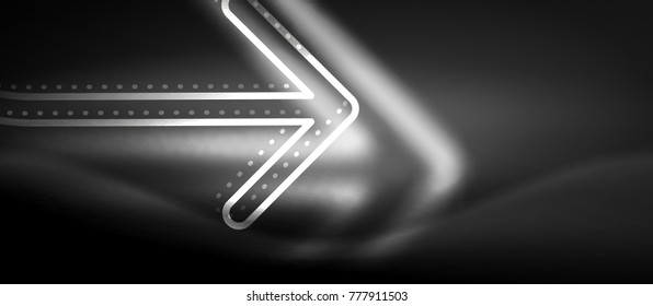 Techno neon glowing arrow background. Vector modern hi-tech tehnology abstract template