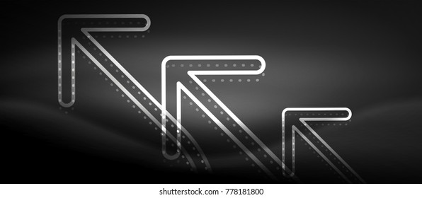 Fondo de flecha tecno neón brillante. Plantilla abstracta de tecnología moderna de alta tecnología para vectores