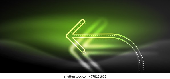 Techno neon glowing arrow background. Vector modern hi-tech tehnology abstract template