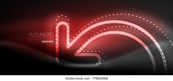 Fondo de flecha tecno neón brillante. Plantilla abstracta de tecnología moderna de alta tecnología para vectores