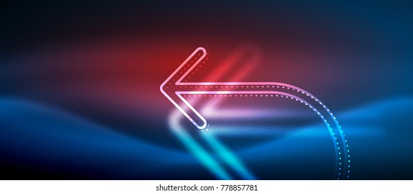 Techno neon glowing arrow background. Vector modern hi-tech tehnology abstract template