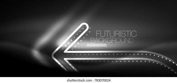 Techno neon glowing arrow background. Vector modern hi-tech tehnology abstract template