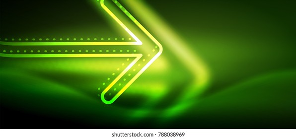 Fondo de flecha tecno neón brillante. Plantilla abstracta de tecnología moderna de alta tecnología para vectores