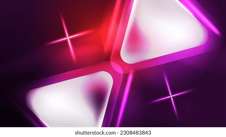 Techno neon triangles with light effects in the dark