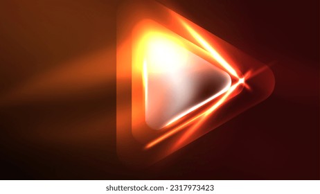 Triángulos de neón tecno con efectos de luz en la oscuridad