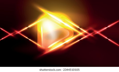 Techno neon triangles with light effects in the dark